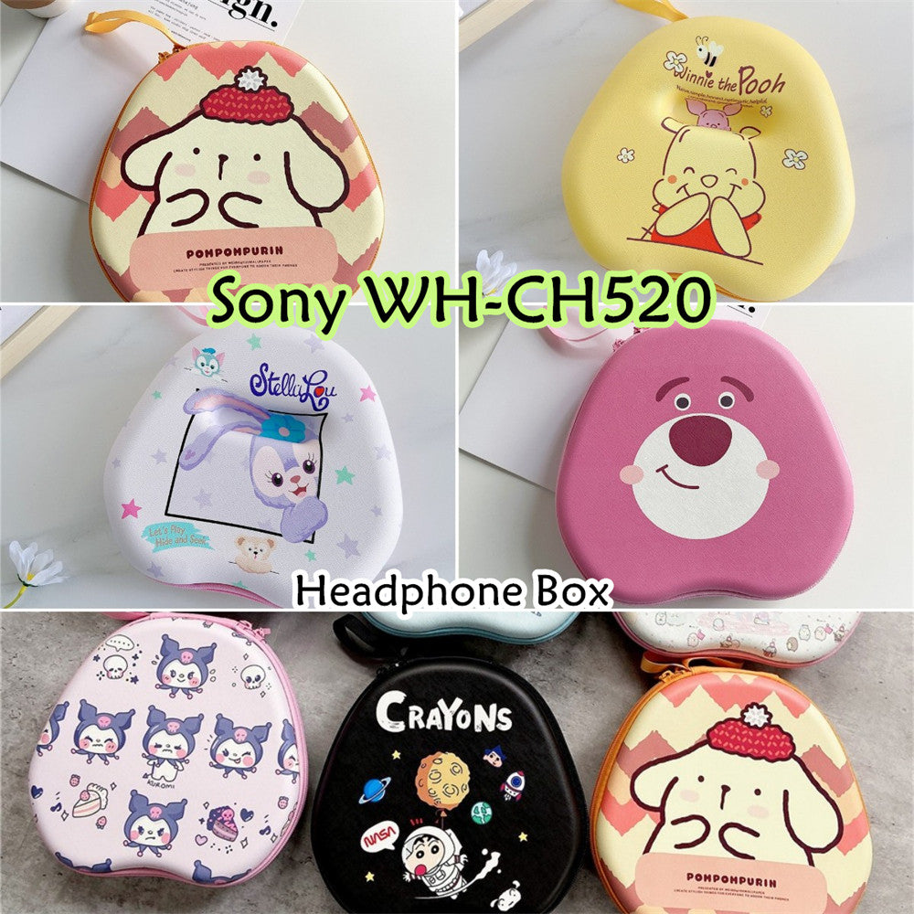 For Sony WH-CH520 Headphone Case Cartoon Creative Patterns Headset Earpads Storage Bag Casing Box