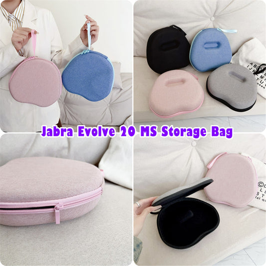 For Jabra Evolve 20 MS Headphone Case Headset Earpads Storage Bag Casing Box