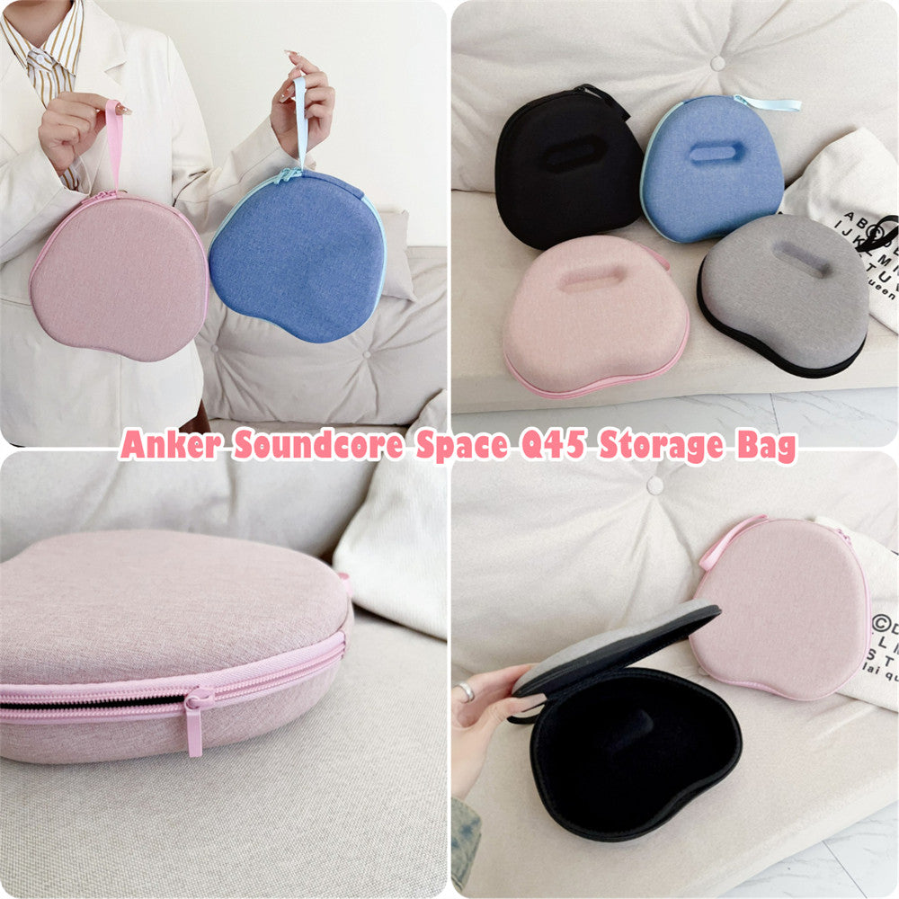 For Anker Soundcore Space Q45 Headphone Case Headset Earpads Storage Bag Casing Box