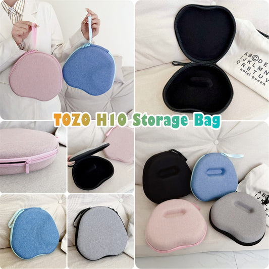 For TOZO H10 Headphone Case Solid Color Black Earpads Storage Bag Headset Casing Box