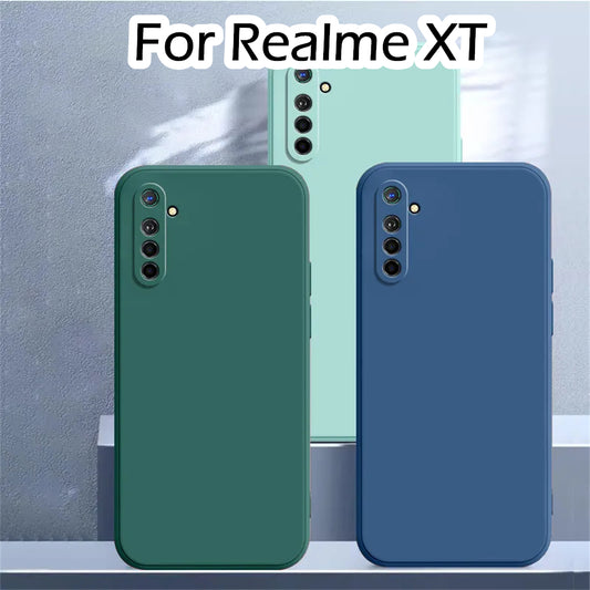 For Realme XT Cover Drop and wear resistant Silicone Full Case Classic Simple Solid Color Phone Case Cover