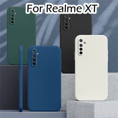 For Realme XT Cover Drop and wear resistant Silicone Full Case Classic Simple Solid Color Phone Case Cover