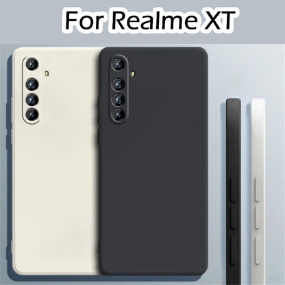 For Realme XT Cover Drop and wear resistant Silicone Full Case Classic Simple Solid Color Phone Case Cover
