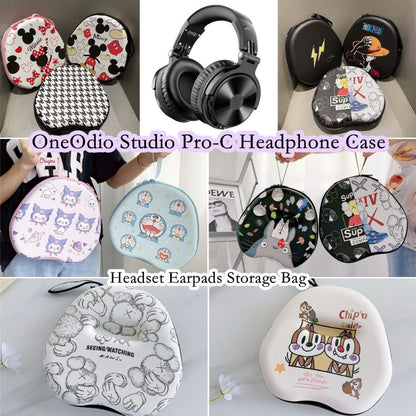 For OneOdio Studio Pro-C Headphone Case Cartoon Creative Patterns Headset Earpads Storage Bag Casing Box