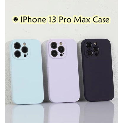 For IPhone 13 Pro Max Cover Drop and wear resistant Silicone Full Case Classic Simple Solid Color Phone Case Cover