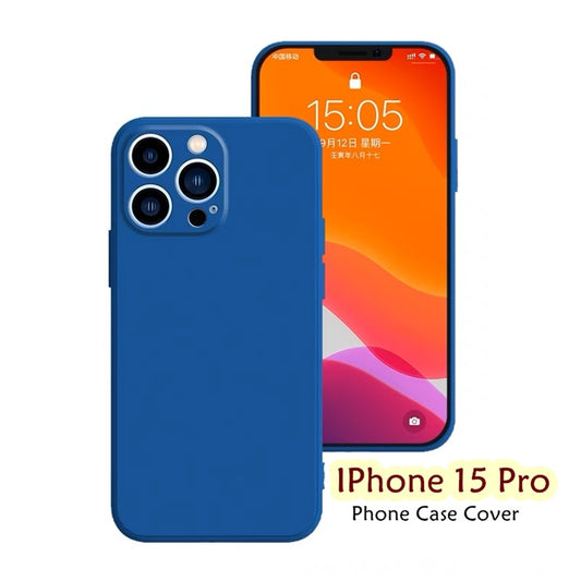 For IPhone 15 Pro Cover Drop and wear resistant Silicone Full Case Classic Simple Solid Color Phone Case Cover