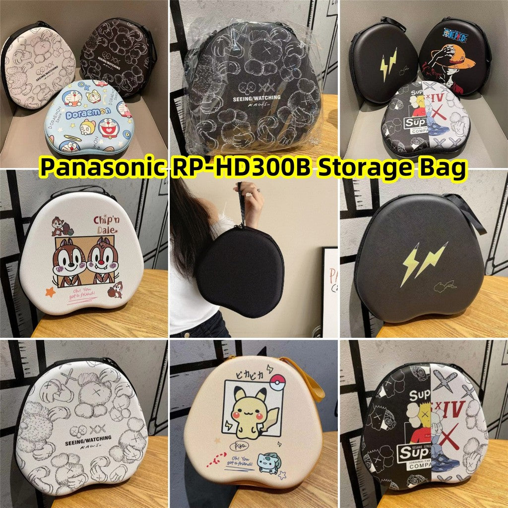 For Panasonic RP-HD300B Headphone Case Cartoon Creative Patterns Headset Earpads Storage Bag Casing Box