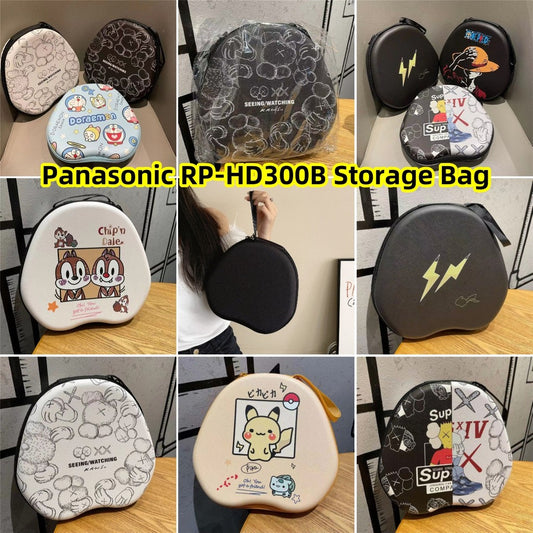 For Panasonic RP-HD300B Headphone Case Cartoon Creative Patterns Headset Earpads Storage Bag Casing Box