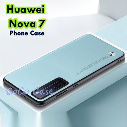For Huawei Nova 7 Cover Silicone Professional Full Case Classic Simple Solid Color Phone Case Cover sweatproof