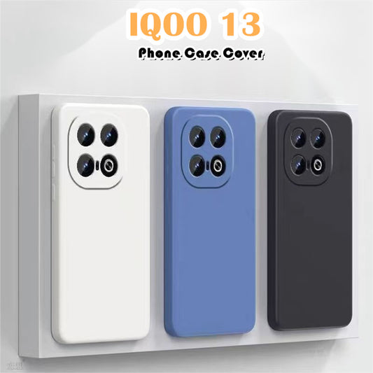 For IQOO 13 Cover Drop and wear resistant Silicone Full Case Classic Simple Solid Color Phone Case Cover