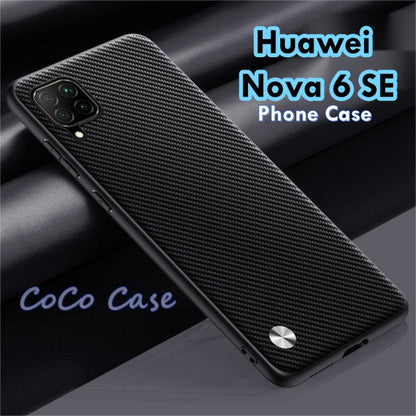 For Huawei Nova 6 SE Cover Silicone Professional Full Case Classic Simple Solid Color Phone Case Cover sweatproof