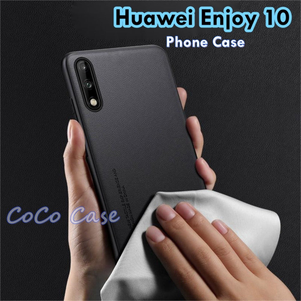 For Huawei Enjoy 10 Cover Silicone Professional Full Case Classic Simple Solid Color Phone Case Cover sweatproof