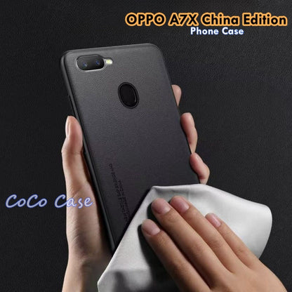 For OPPO A7X China Edition Cover Silicone Professional Full Case Classic Simple Solid Color Phone Case Cover sweatproof