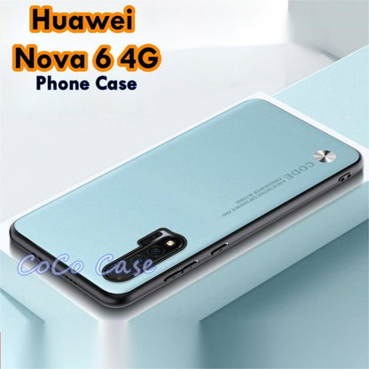 For Huawei Nova 6 4G Cover Silicone Professional Full Case Classic Simple Solid Color Phone Case Cover sweatproof