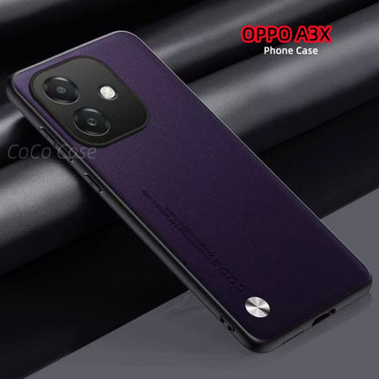 For OPPO A3X Cover Silicone Professional Full Case Classic Simple Solid Color Phone Case Cover sweatproof