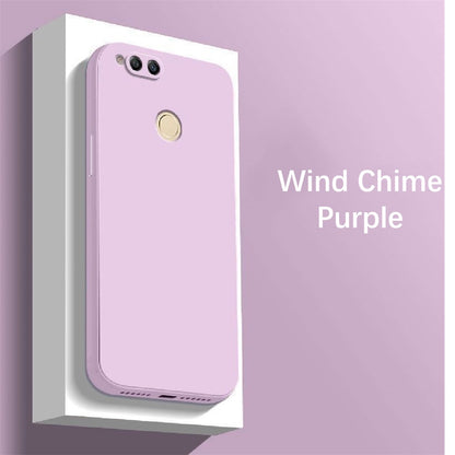 For Honor 7X Cover Drop and wear resistant Silicone Full Case Classic Simple Solid Color Phone Case Cover