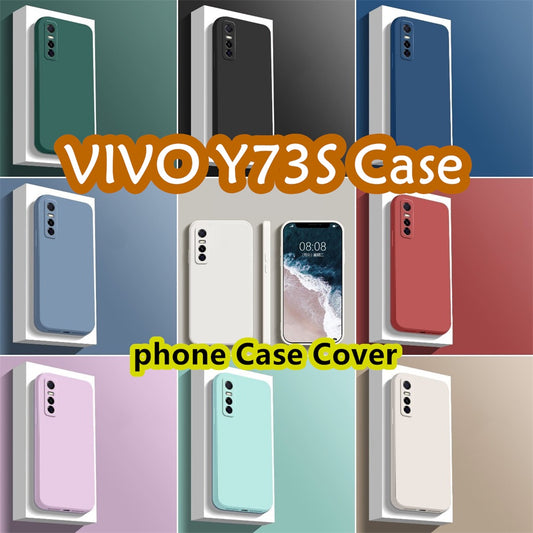 For VIVO Y73S Cover Drop and wear resistant Silicone Full Case Classic Simple Solid Color Phone Case Cover