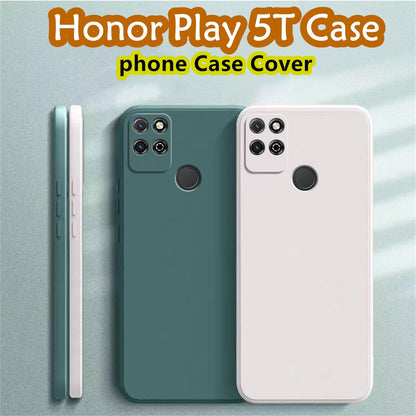 For Honor Play 5T Cover Drop and wear resistant Silicone Full Case Classic Simple Solid Color Phone Case Cover