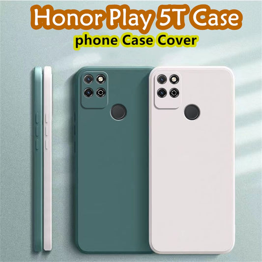 For Honor Play 5T Cover Drop and wear resistant Silicone Full Case Classic Simple Solid Color Phone Case Cover