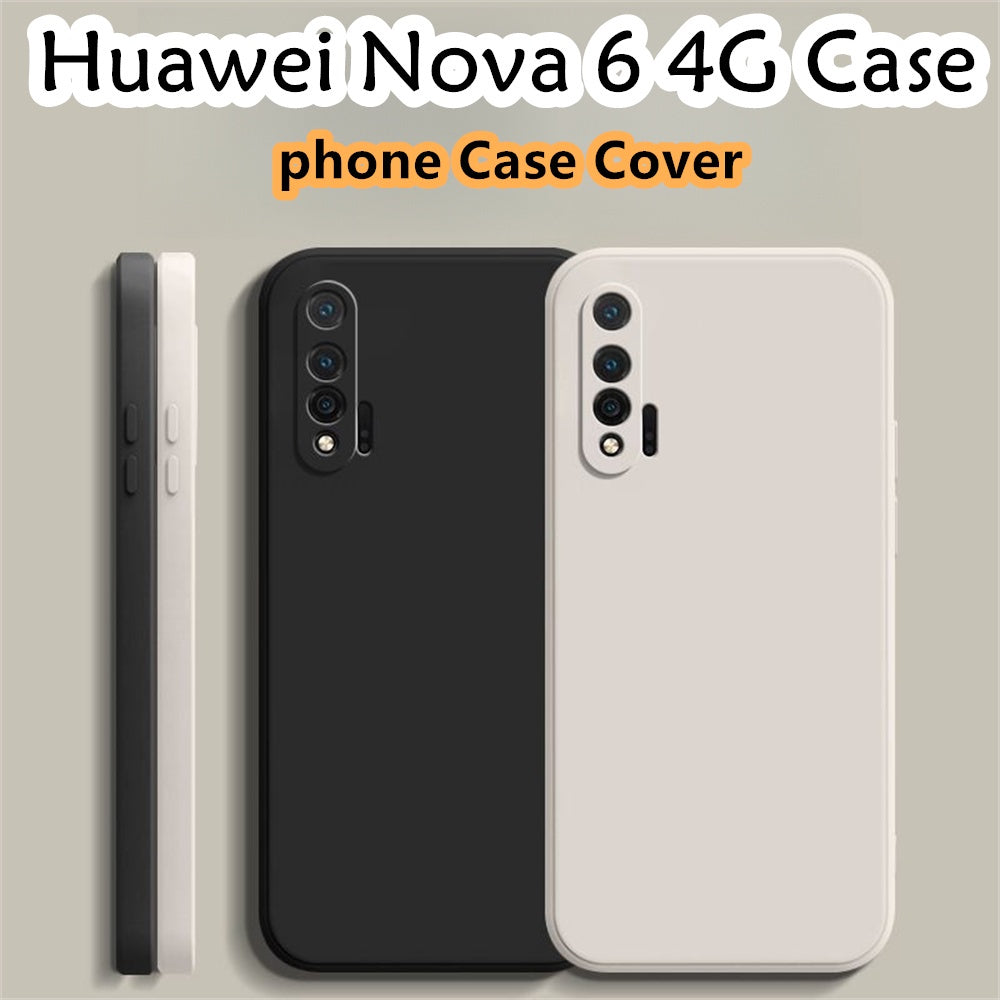For Huawei Nova 6 4G Cover Drop and wear resistant Silicone Full Case Classic Simple Solid Color Phone Case Cover