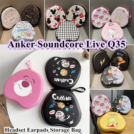 For Anker Soundcore Live Q35 Headphone Case Cartoon Creative Patterns Headset Earpads Storage Bag Casing Box