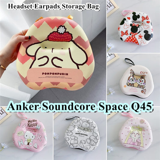 For Anker Soundcore Space Q45 Headphone Case Cartoon Creative Patterns Headset Earpads Storage Bag Casing Box