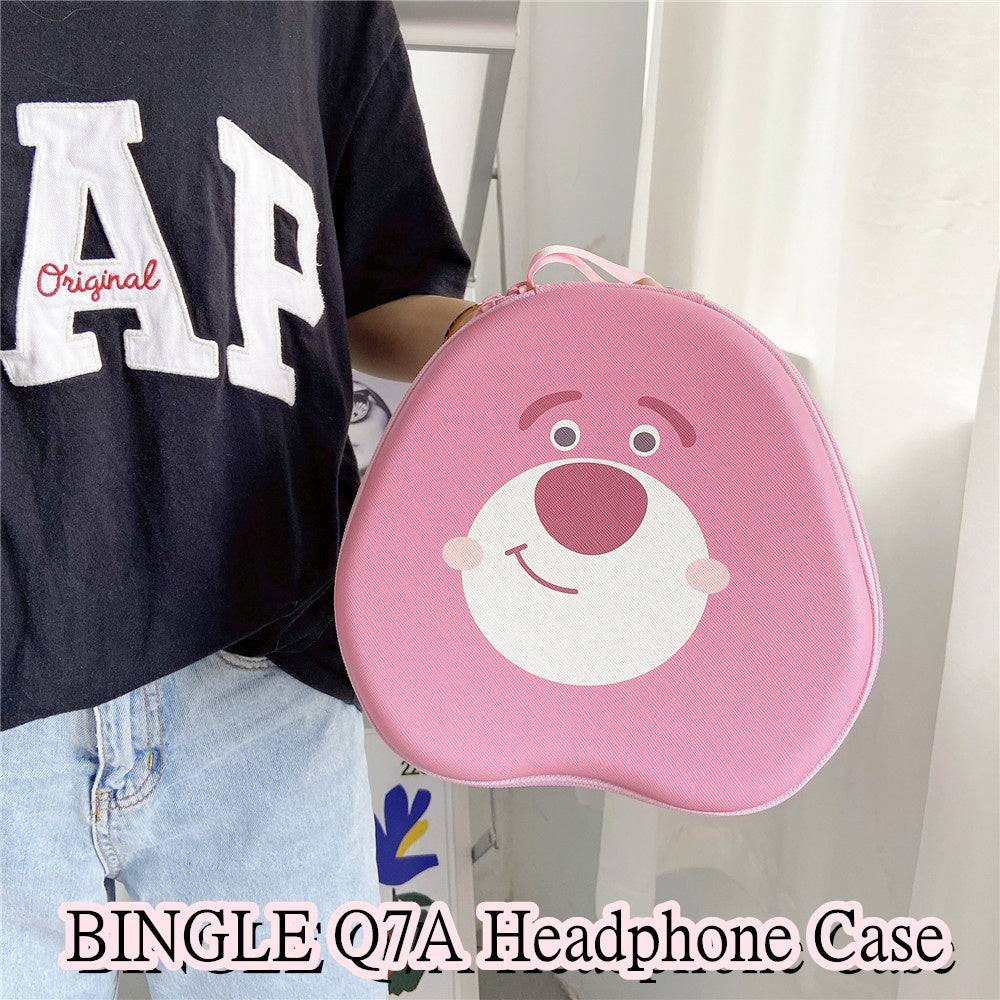 For BINGLE Q7A Headphone Case Cartoon Creative Patterns Headset Earpads Storage Bag Casing Box