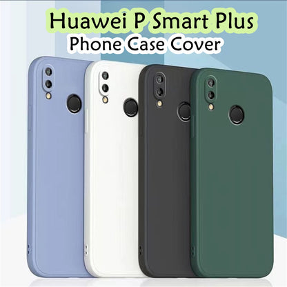 For Huawei P Smart Plus Cover Drop and wear resistant Silicone Full Case Classic Simple Solid Color Phone Case Cover