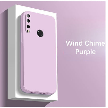 For Huawei Y6P Cover Drop and wear resistant Silicone Full Case Classic Simple Solid Color Phone Case Cover
