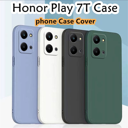 For Honor Play 7T Cover Drop and wear resistant Silicone Full Case Classic Simple Solid Color Phone Case Cover