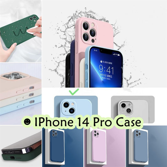 For IPhone 14 Pro Cover Drop and wear resistant Silicone Full Case Classic Simple Solid Color Phone Case Cover