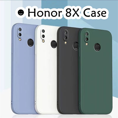 For Honor 8X Cover Drop and wear resistant Silicone Full Case Classic Simple Solid Color Phone Case Cover