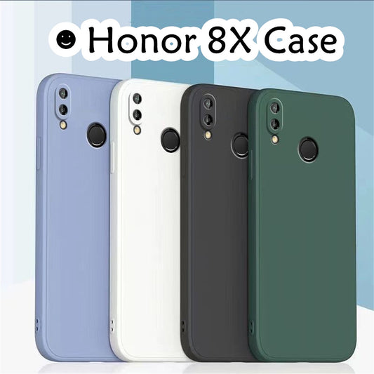 For Honor 8X Cover Drop and wear resistant Silicone Full Case Classic Simple Solid Color Phone Case Cover