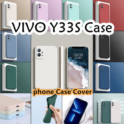 For VIVO Y33S Cover Drop and wear resistant Silicone Full Case Classic Simple Solid Color Phone Case Cover