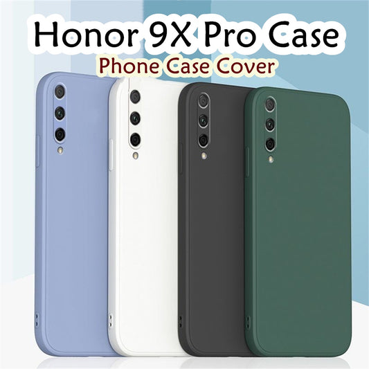 For Honor 9X Pro Cover Drop and wear resistant Silicone Full Case Classic Simple Solid Color Phone Case Cover