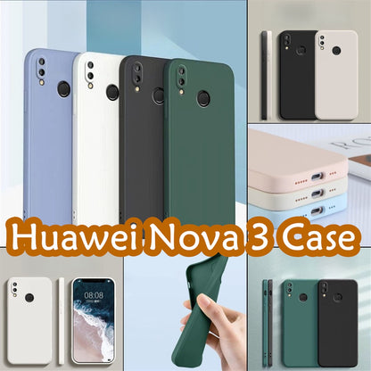 For Huawei Nova 3 Cover Drop and wear resistant Silicone Full Case Classic Simple Solid Color Phone Case Cover