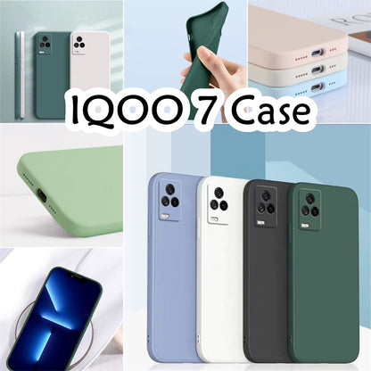For IQOO 7 Cover Drop and wear resistant Silicone Full Case Classic Simple Solid Color Phone Case Cover