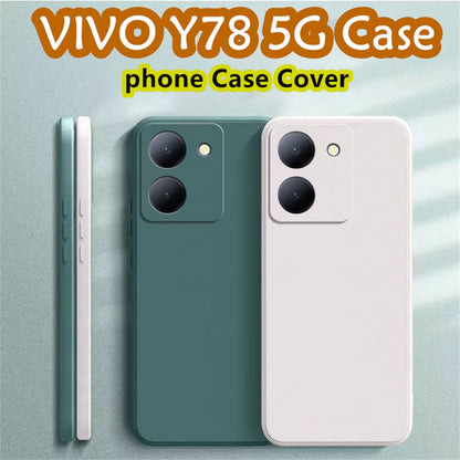 For VIVO Y78 5G Cover Drop and wear resistant Silicone Full Case Classic Simple Solid Color Phone Case Cover