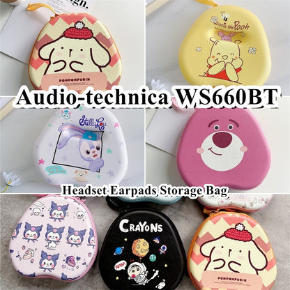 For Audio-technica WS660BT Headphone Case Cartoon Creative Patterns Headset Earpads Storage Bag Casing Box