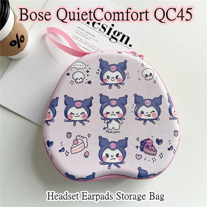 For Bose QuietComfort QC45 Headphone Case Cartoon Creative Patterns Headset Earpads Storage Bag Casing Box