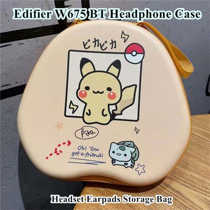 For Edifier W675 BT Headphone Case Cartoon Creative Patterns Headset Earpads Storage Bag Casing Box