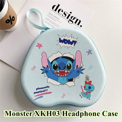 For Monster XKH03 Headphone Case Cartoon Creative Patterns Headset Earpads Storage Bag Casing Box