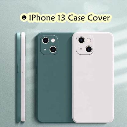 For IPhone 13 Cover Drop and wear resistant Silicone Full Case Classic Simple Solid Color Phone Case Cover