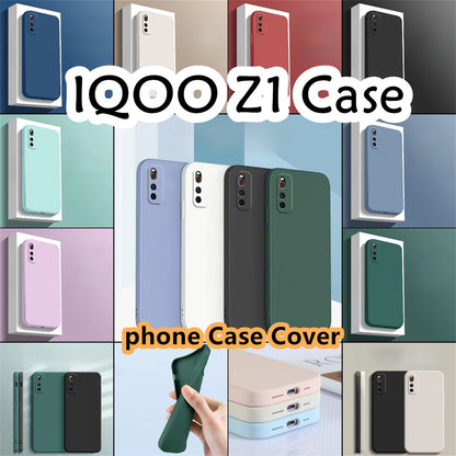 For IQOO Z1 Cover Drop and wear resistant Silicone Full Case Classic Simple Solid Color Phone Case Cover