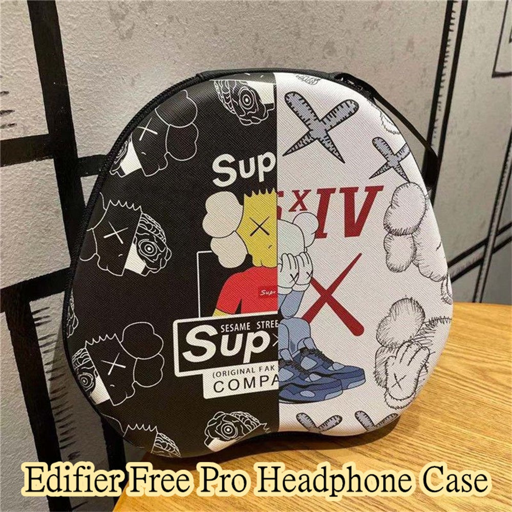 For Edifier Free Pro Headphone Case Cartoon Creative Patterns Headset Earpads Storage Bag Casing Box