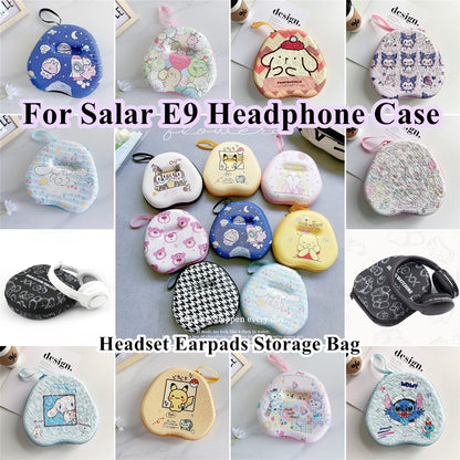 For Salar E9 Headphone Case Cartoon Creative Patterns Headset Earpads Storage Bag Casing Box