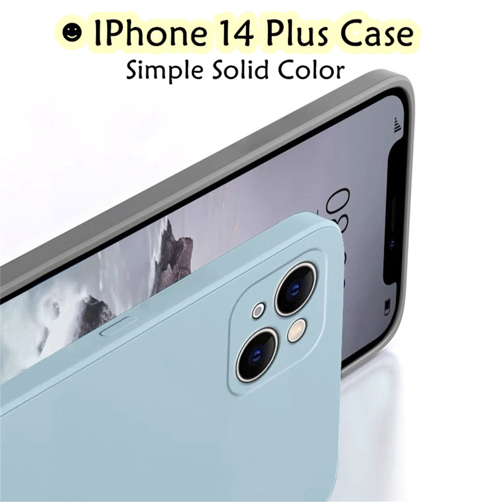 For IPhone 14 Plus Cover Drop and wear resistant Silicone Full Case Classic Simple Solid Color Phone Case Cover