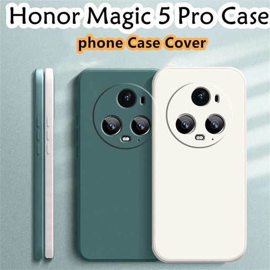 For Honor Magic 5 Pro Cover Drop and wear resistant Silicone Full Case Classic Simple Solid Color Phone Case Cover