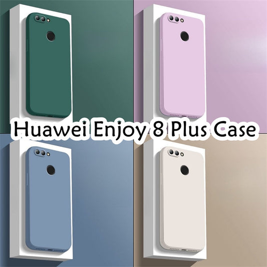 For Huawei Enjoy 8 Plus Cover Drop and wear resistant Silicone Full Case Classic Simple Solid Color Phone Case Cover