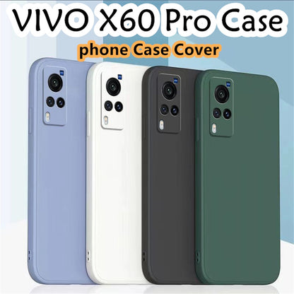 For VIVO X60 Pro Cover Drop and wear resistant Silicone Full Case Classic Simple Solid Color Phone Case Cover